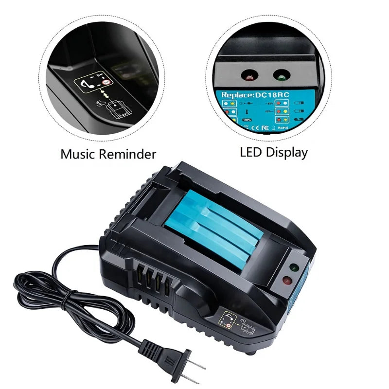 Rapid Charger for Makita 14.4V–18V Li-Ion Battery DC18RC Battery Charger Babs