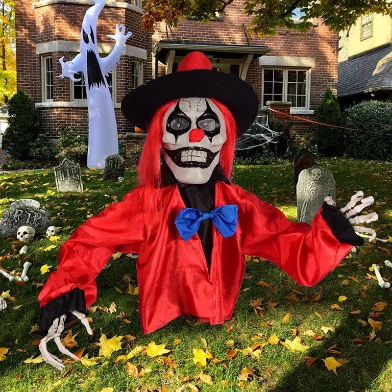 Creepy Clown Ghost Lawn Stake | Glowing Eyes Halloween Decor Halloween Lawn Stake Babs