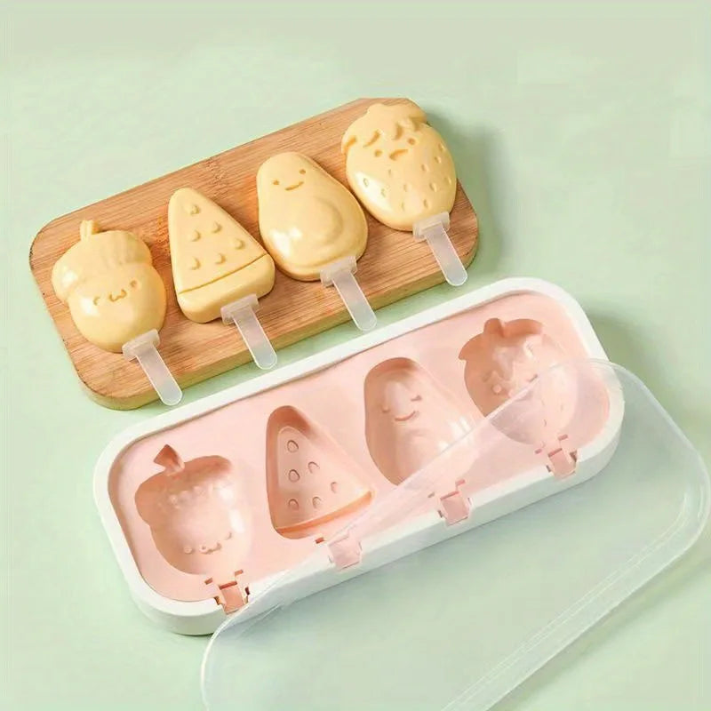 Cartoon Popsicle Molds – Reusable Ice Cream Molds for Summer Popsicle Ice Cream Mold Babs Strawberries