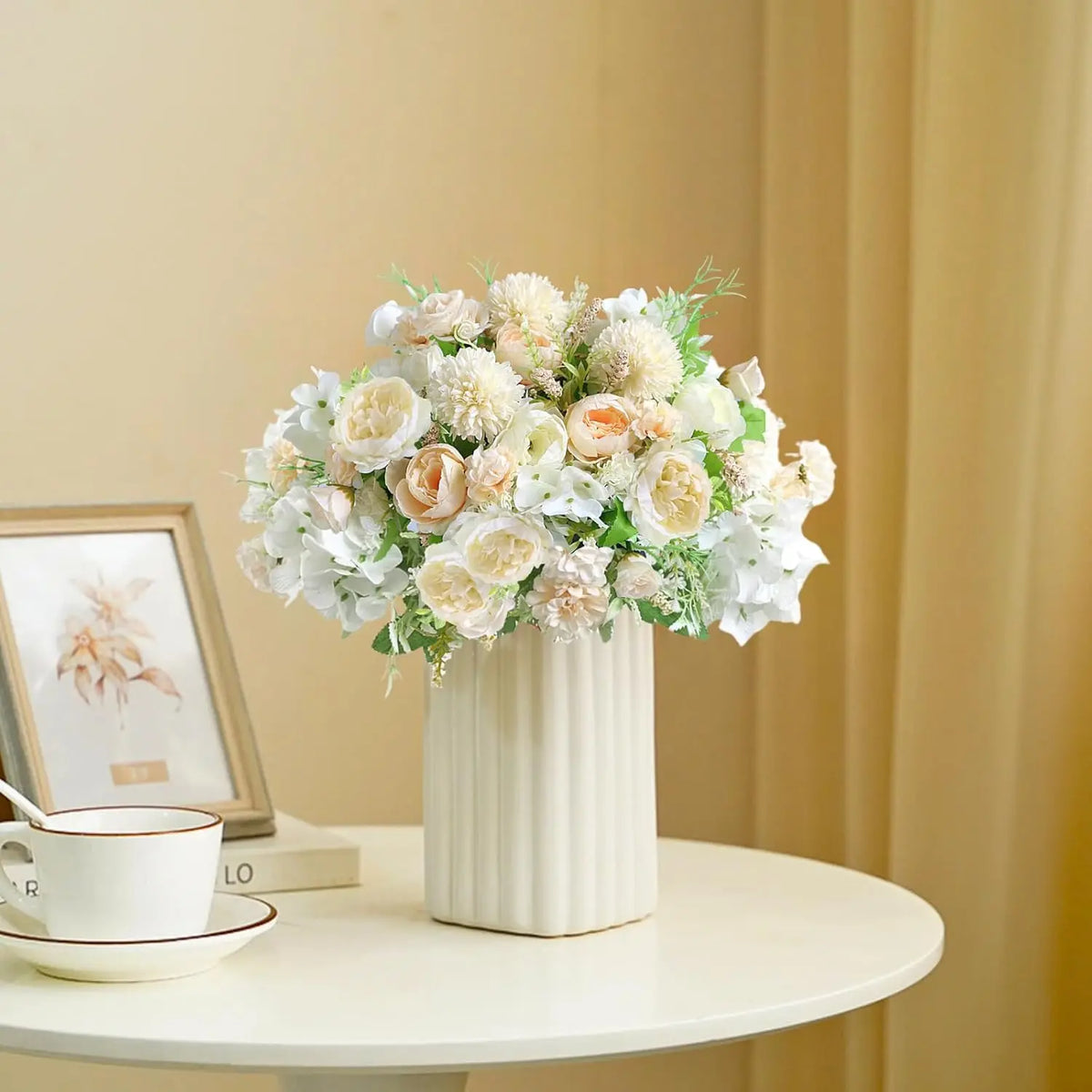 Artificial Silk Peony Hydrangea Bouquet – Wedding & Home Decor Artificial Flower Bouquet Babs