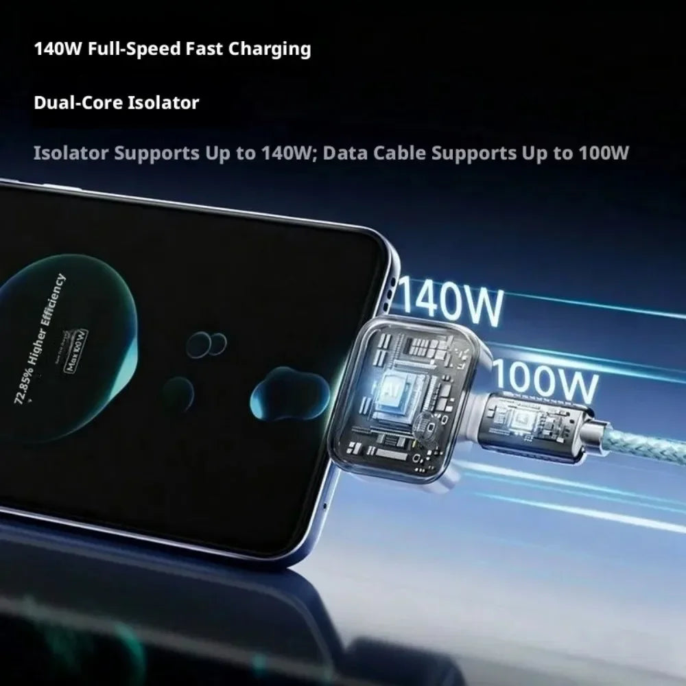 140W Auto Power-Off USB-C Charging Adapter | Smart Full-Charge Separator USB-C Charging Adapter Babs