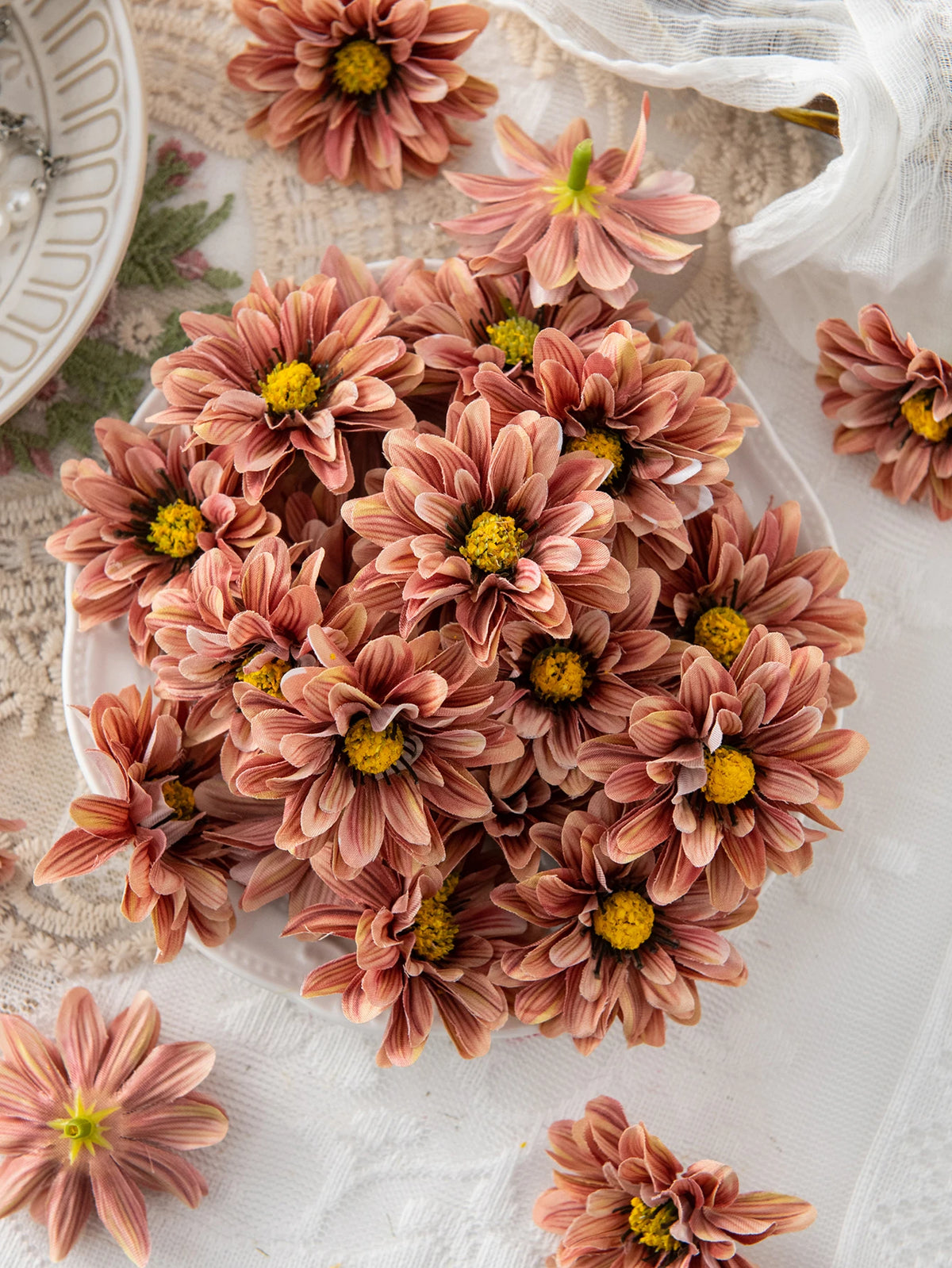 Small Daisy Artificial Silk Flowers 10/20 Pcs – Wedding & Home Decor Artificial Silk Flowers Babs COLOR 4 10 pcs