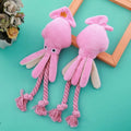 Pink Octopus Squeaky Dog Toy – Cotton Rope Chew & Tug Toy Interactive Dog Toy Babs 2PCS
