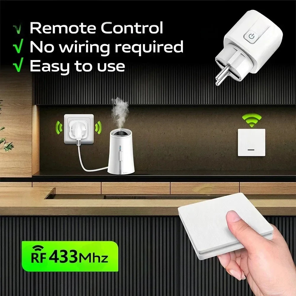 16A RF Wireless Remote Control Socket Switch – EU Plug 433MHz RF Remote Socket Switch Babs
