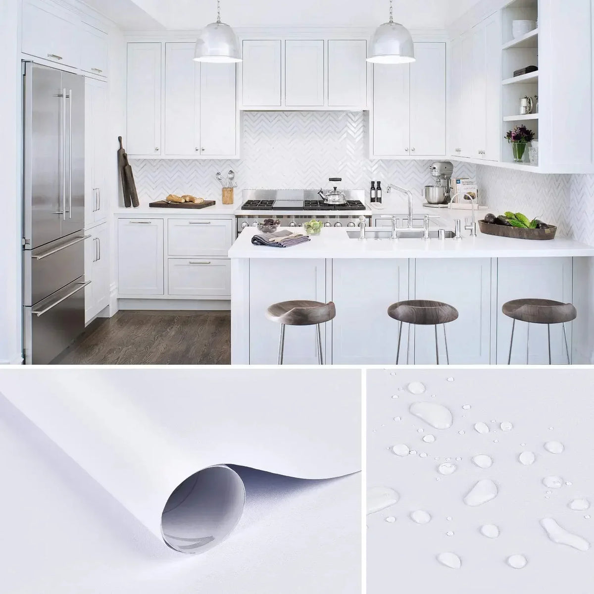 Waterproof Matte Peel & Stick Wallpaper – White/Black PVC Peel & Stick Wallpaper Babs
