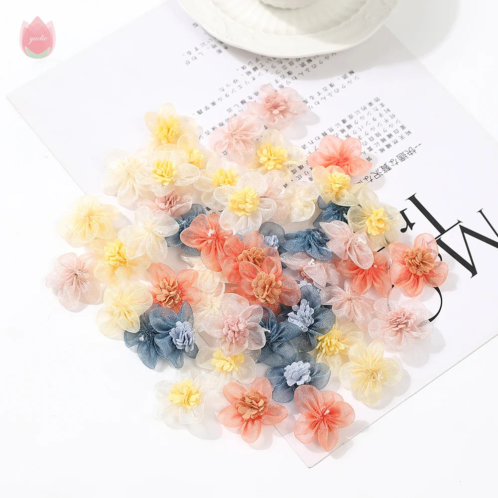 5Pcs 3cm Mini Silk Chiffon Artificial Rose Flower Heads – DIY Décor Artificial Flower Heads Babs