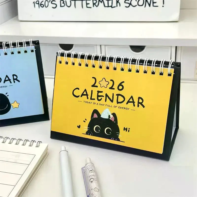 2026 Cat Illustration Compact Desk Calendar – Cute & Portable Desk Calendar Babs