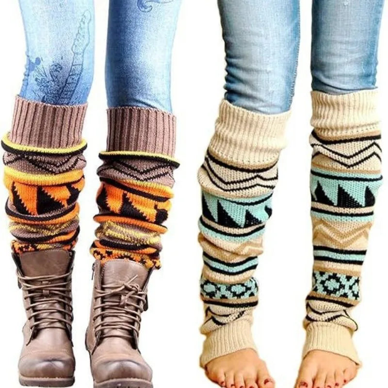 Bohemian Knit Leg Warmers – Women's Thick Winter Socks Knit Leg Warmers Babs