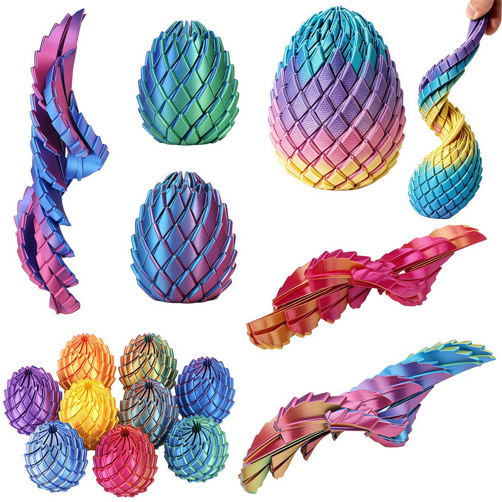 3D Printed Dragon Egg Fidget Toy – Deformable Twist Ornament Fidget Toy Ornament Babs