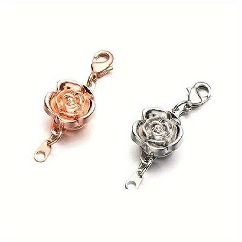 4pcs Rose Magnetic Clasp Set – DIY Necklace Jewelry Buckle Jewelry Magnetic Clasp Babs