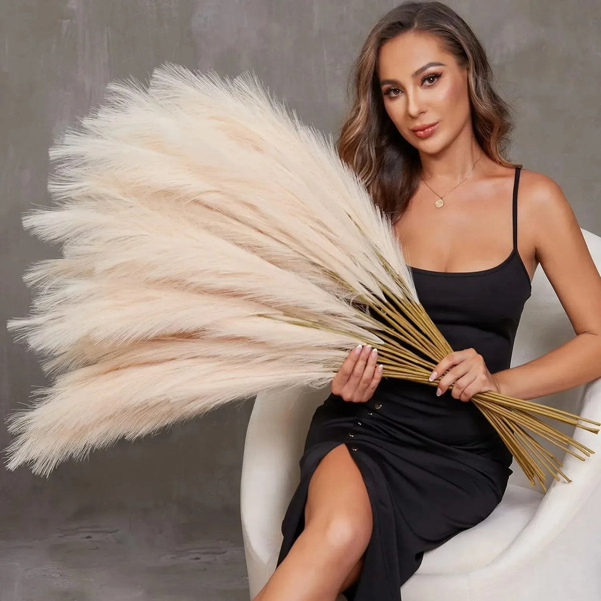 Artificial Pampas Grass Stems 90/120cm – Boho Home Decor Artificial Floral Stems Babs