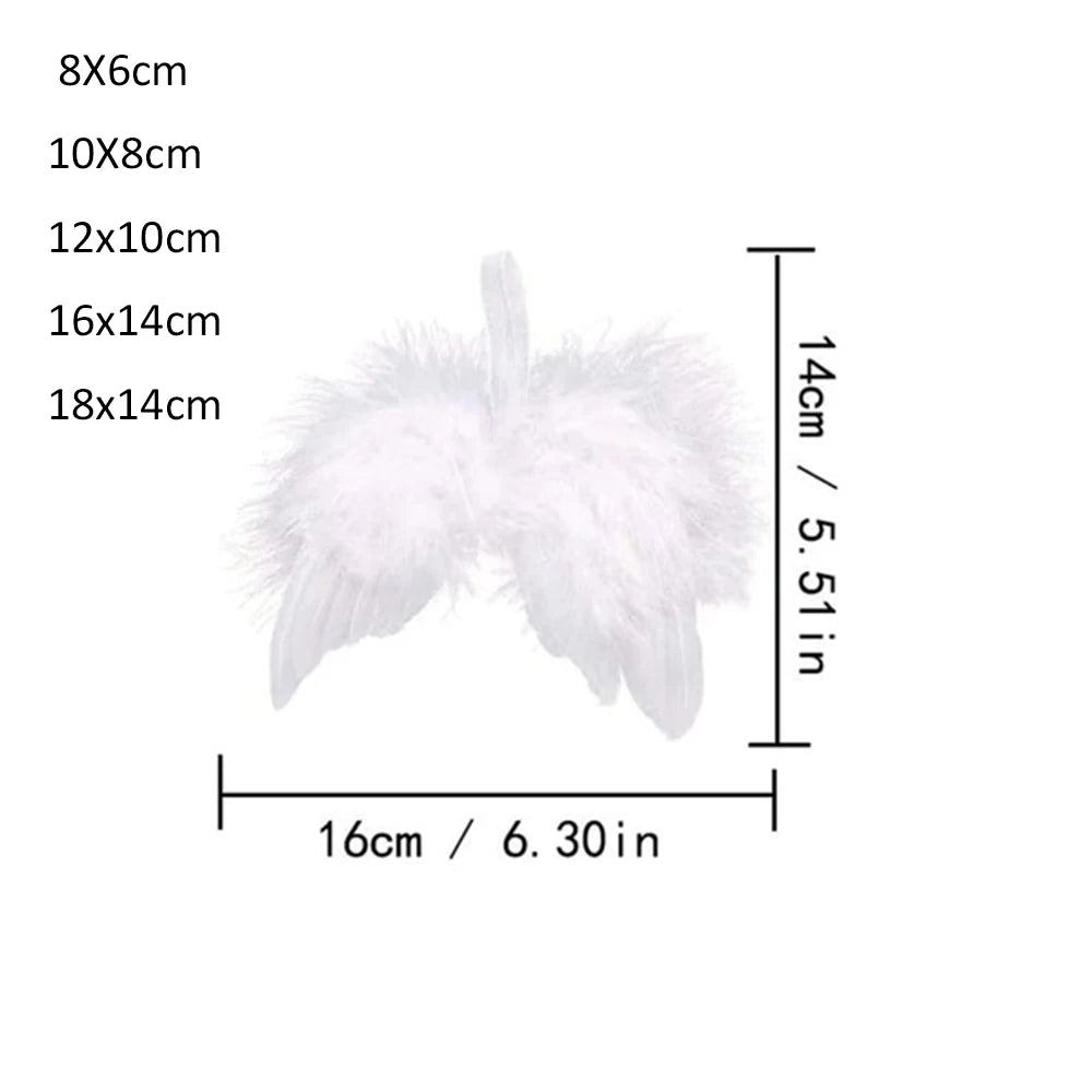 10Pcs Feather Angel Wings Ornaments – Christmas & Wedding Decor Holiday Ornaments Babs