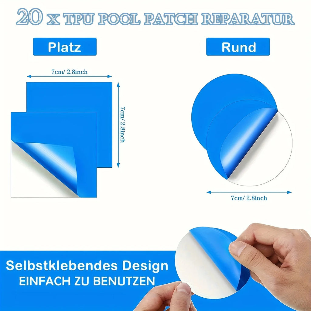 PVC Swimming Pool Patch Kit – Underwater Self-Adhesive Repair Pool Repair Kit Babs