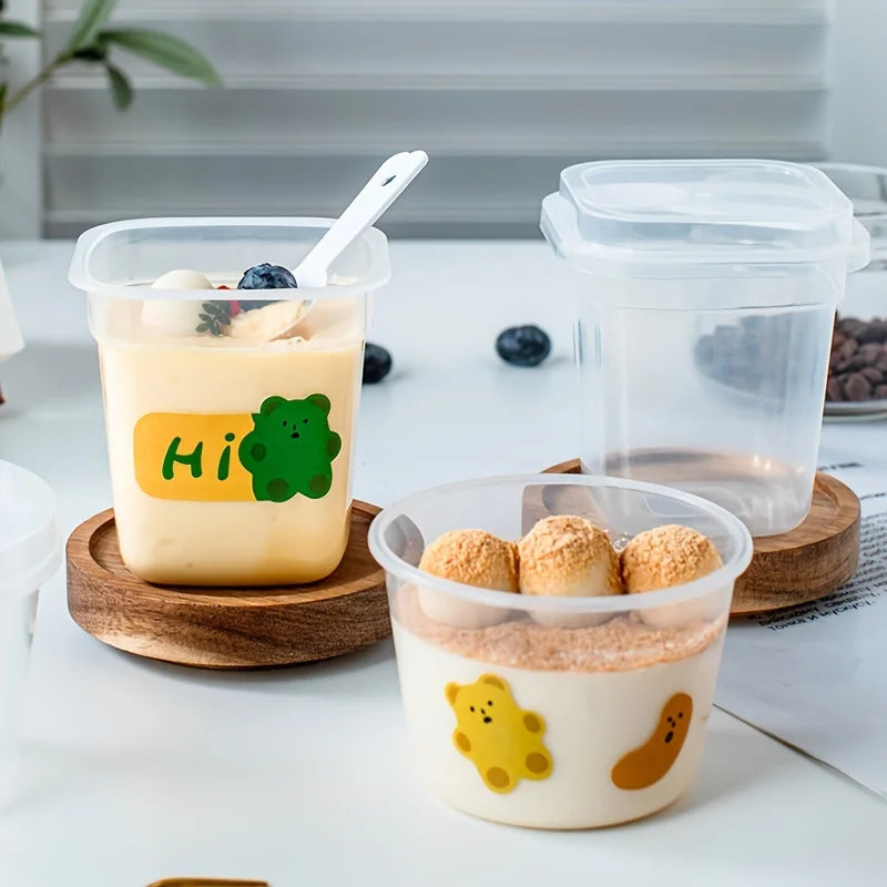 20-Set Clear Dessert Cups with Lids & Spoons – Reusable Dessert Cup Set Babs