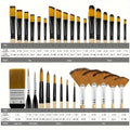 32-Piece Artist Paint Brush Set – Nylon, Multi-Tip, Wood Handle Artist Paint Brush Set Babs 32pcs
