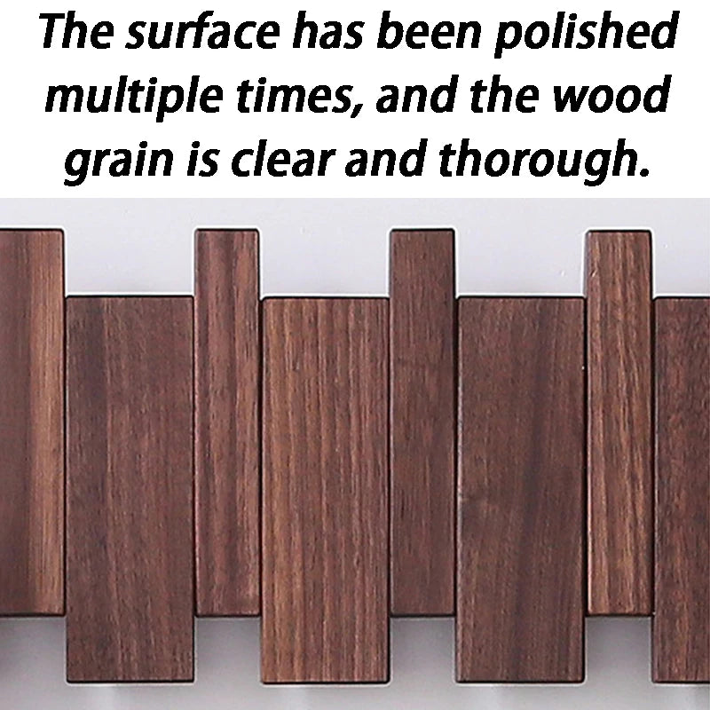 Piano Keys Solid Oak Wood Wall-Mounted Coat Rack – 6 Hooks Wall Coat Rack Babs