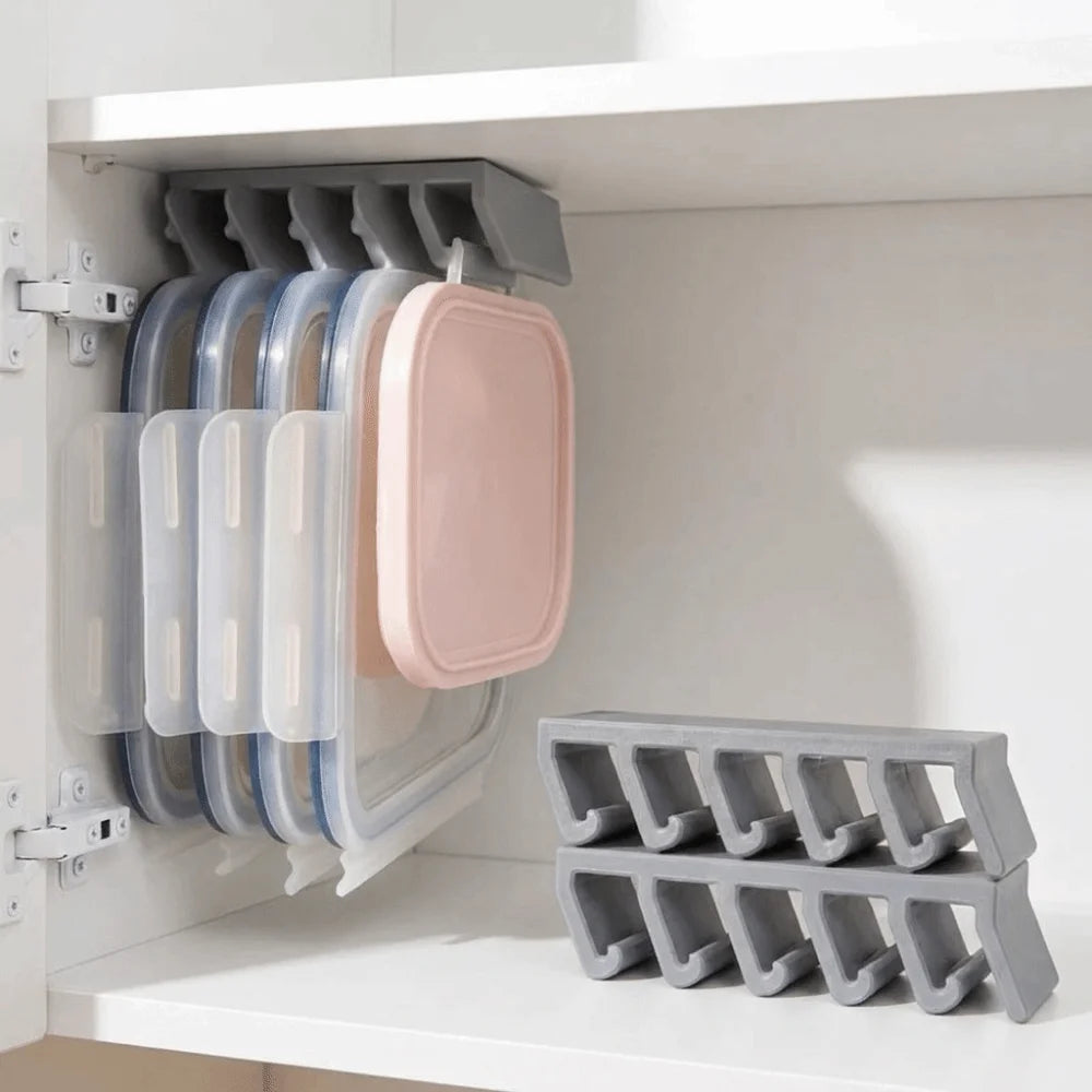 Wall-Mounted Lid Storage Rack – 5-Slot Mold-Resistant Organizer Lid Storage Rack Babs