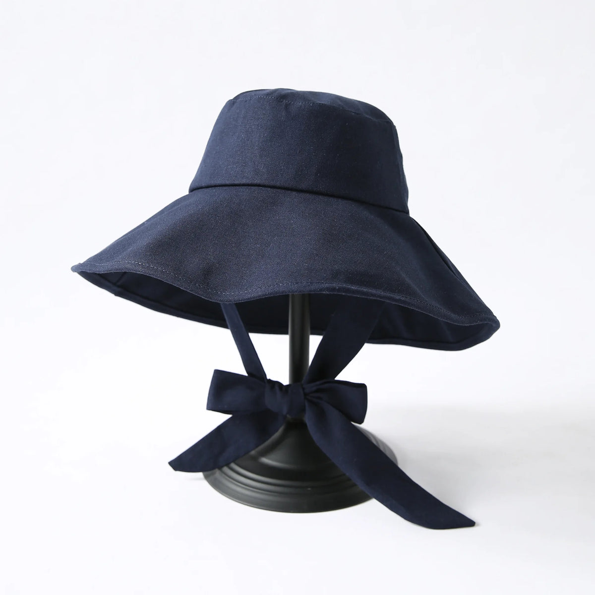 Women's Wide Brim Foldable Bucket Hat – Cotton Beach Sun Hat Bucket Sun Hat Babs navy blue