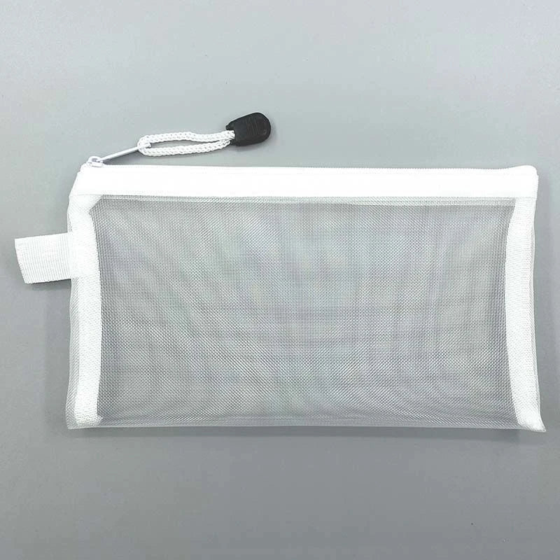 Mesh Pencil Bag Transparent Zipper Stationery Pouch for Students Mesh Pencil Pouch Babs 1PC 21X11.5CM