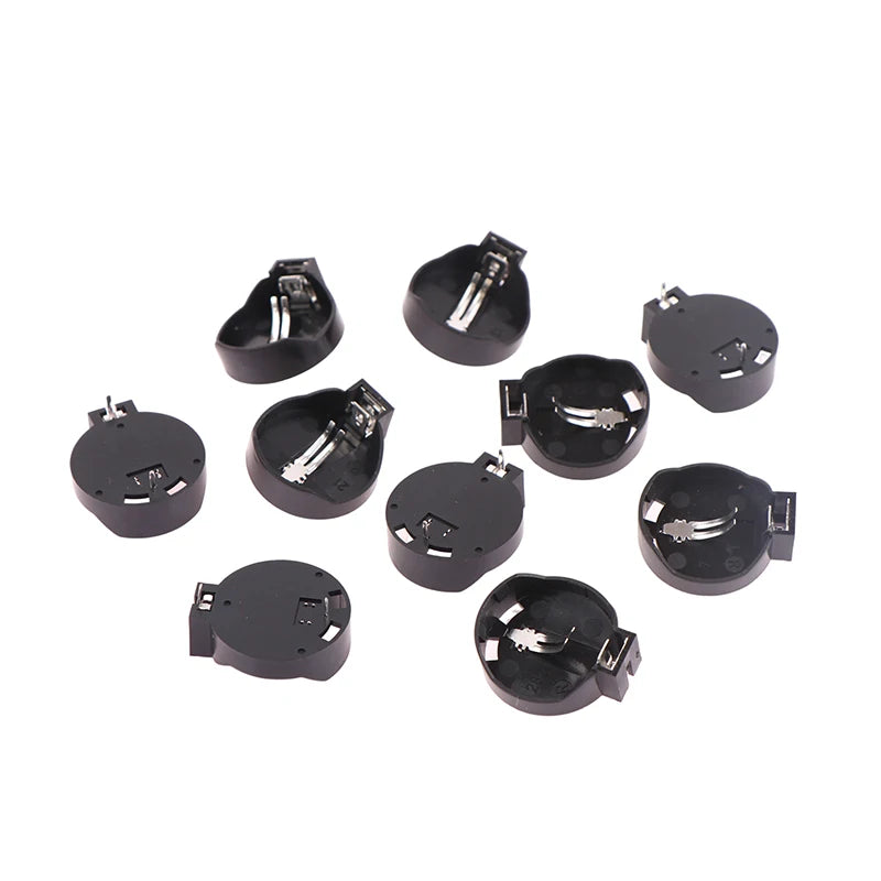 10-Pack CR2032 Coin Cell Battery Holder Cases – Black Button Socket Battery Holder Case Babs