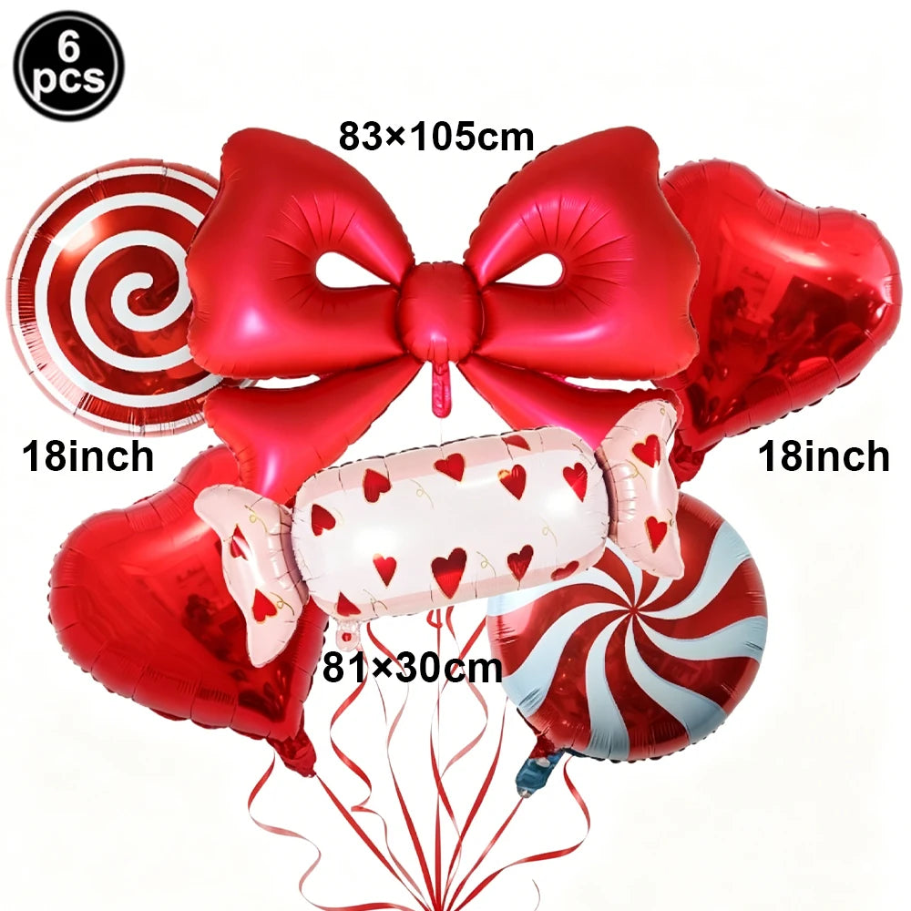 6pc Candy Lollipop Foil Balloon Set – Birthday & Party Décor Party Foil Balloons Babs Ruby As pictures show