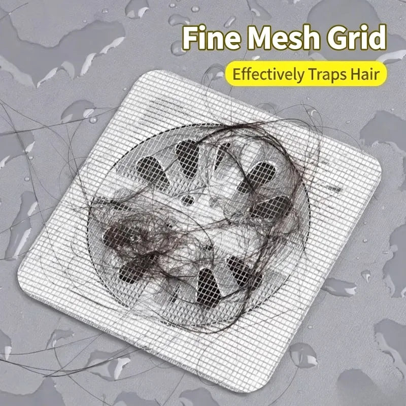 10Pcs Disposable Floor Drain Hair Catcher Mesh Sticker Filter Net Drain Filter Sticker Babs