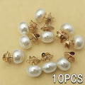 10pcs Pearl Butterfly No-Sew Anti-Glare Button Clips for Women Decorative Button Clips Babs WHITE