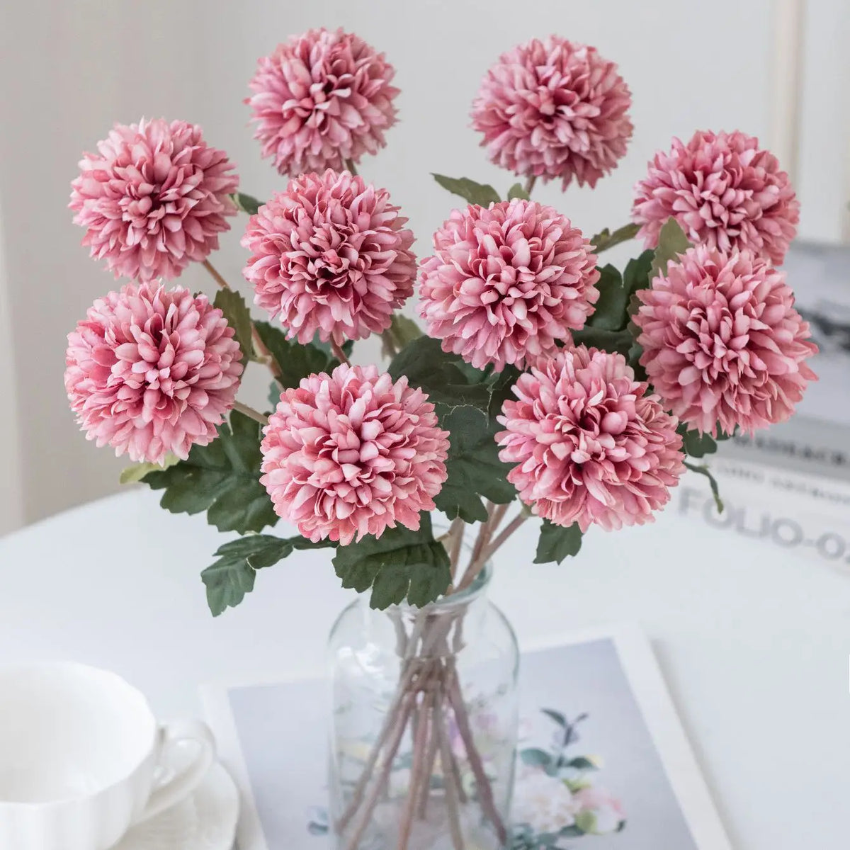 Silk Ball Chrysanthemum Artificial Flowers for Wedding & Home Artificial Silk Flowers Babs