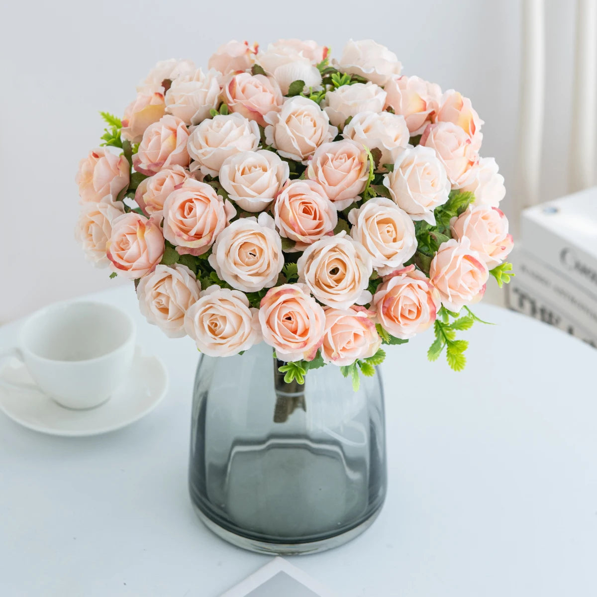 TTCY Silk Rose Artificial Bouquet – Wedding & Home Décor Gift Artificial Flower Bouquet Babs