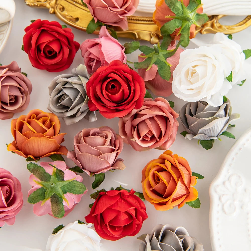 10 Silk Rose Artificial Flowers for Wedding & Home Decor Artificial Silk Flowers Babs