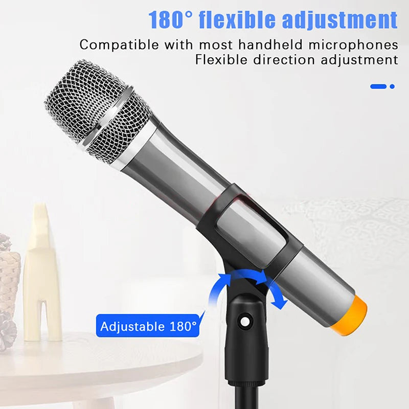 2-Pack Universal Rotatable Mic Clip Holder for Wired & Wireless Microphone Clip Babs