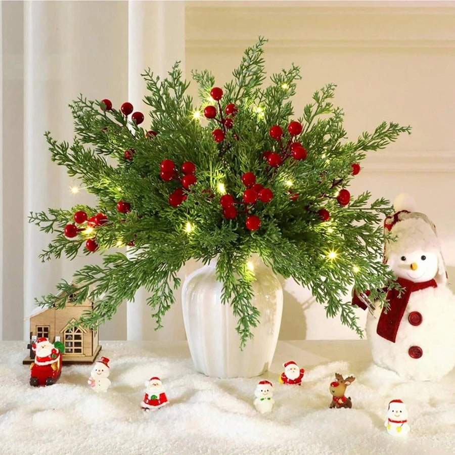 Artificial Holly Red Berry Picks 40/80 Pcs – Christmas Décor Artificial Berry Picks Babs
