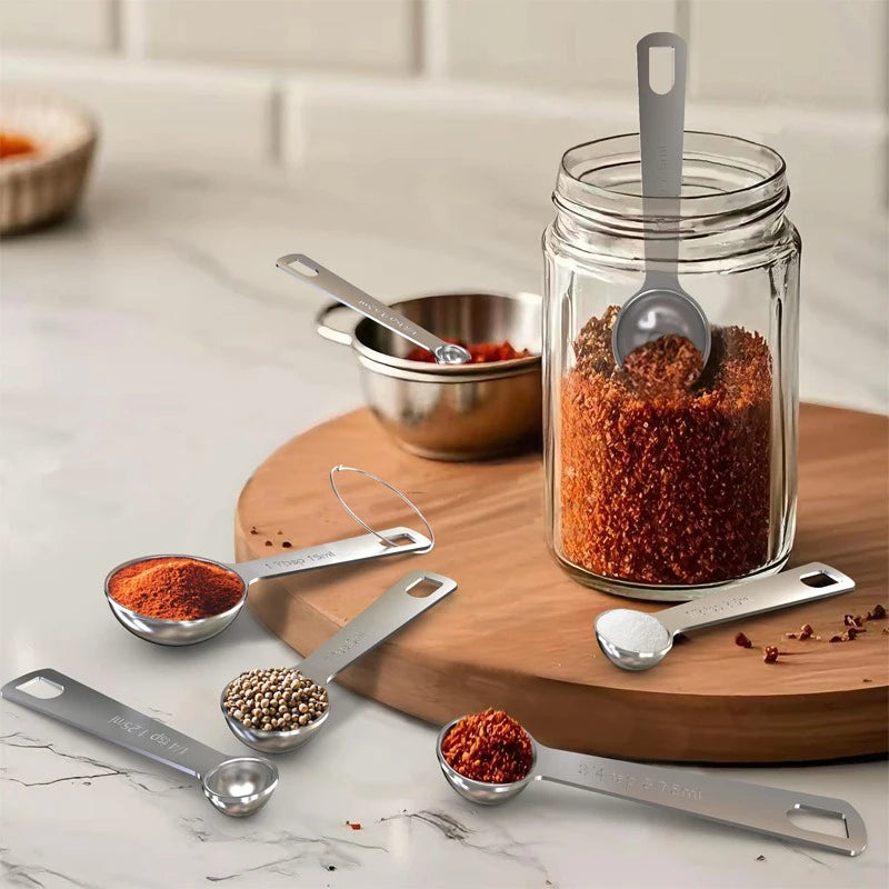 6-Piece Stainless Steel Measuring Spoons – Gram Dosing Set Measuring Spoons Set Babs