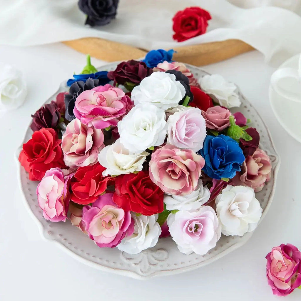 Silk Rose Tea Bud Artificial Flowers 50/100pcs – DIY & Weddings Artificial Silk Flowers Babs Color11 50pcs