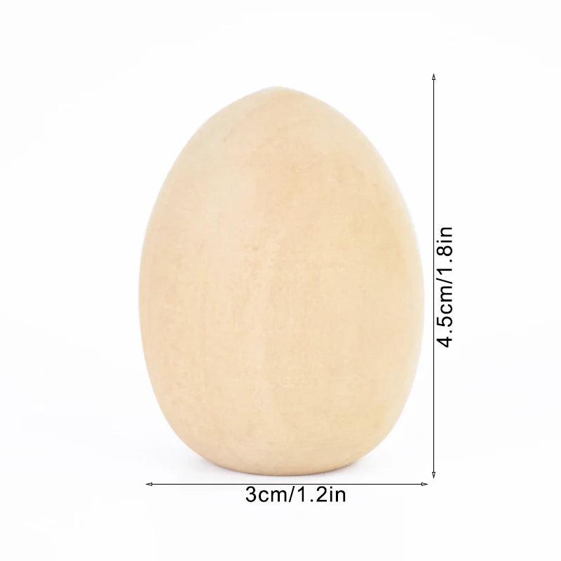 5Pcs Unfinished Wooden Easter Eggs DIY Craft Ornaments DIY Wood Craft Kit Babs