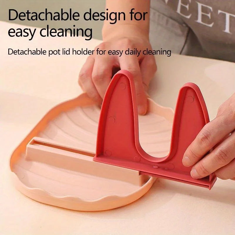 Pan Lid Holder & Spoon Rest – Multi-Slot Utensil Stand Kitchen Utensil Stand Babs