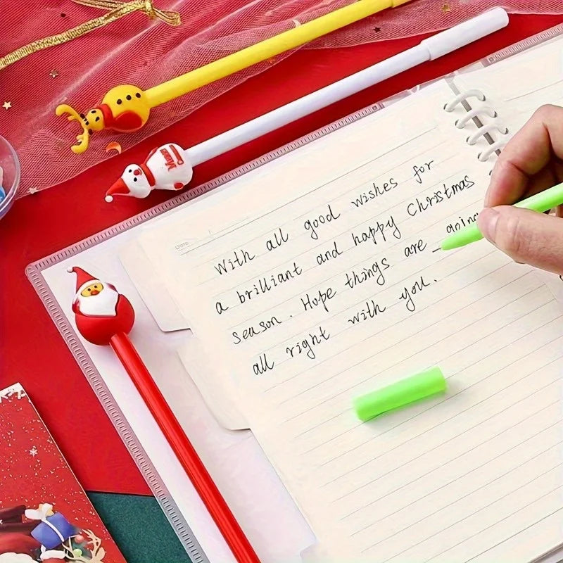 Christmas Holiday Ballpoint Pen Set | 0.5mm Black Ink, 5 Designs Holiday Ballpoint Pen Set Babs