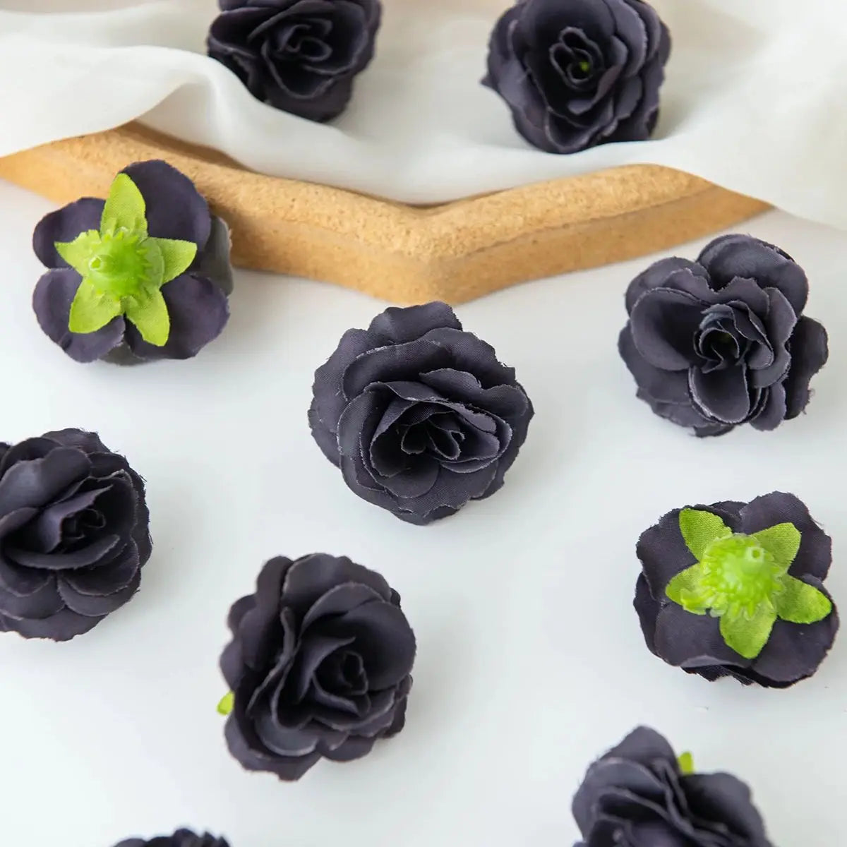 Silk Rose Tea Bud Artificial Flowers 50/100pcs – Wedding & DIY Decor Artificial Silk Flowers Babs Color10 50pcs