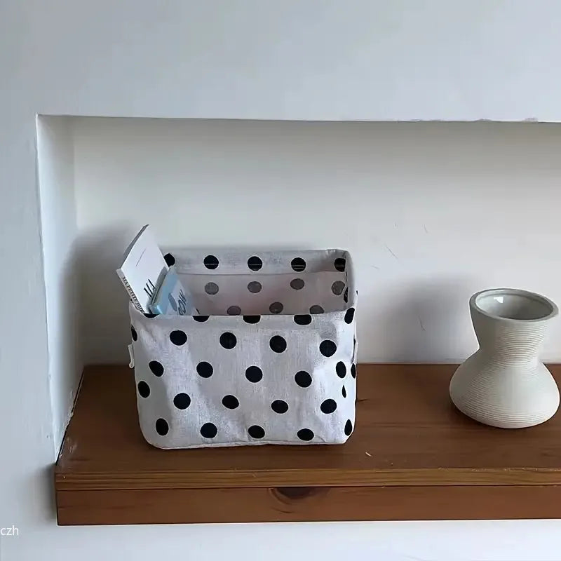 Foldable Canvas Storage Basket with Handle – Cotton & Linen Storage Basket Babs