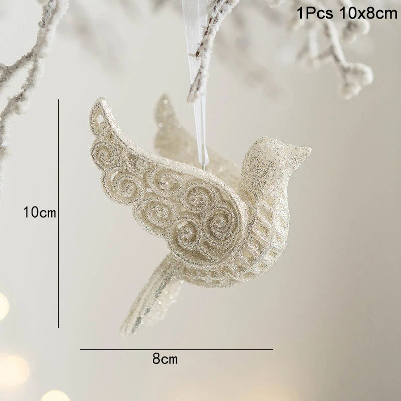 Christmas Tree Ornaments – Snowflake, Angel & Deer Pendants Christmas Tree Ornaments Babs 1pc dove