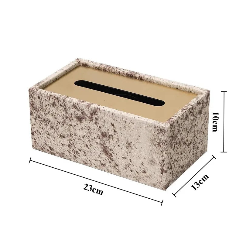 Nordic Leather Texture Luxury Tissue Box – Stainless Steel Holder Tissue Box Holder Babs