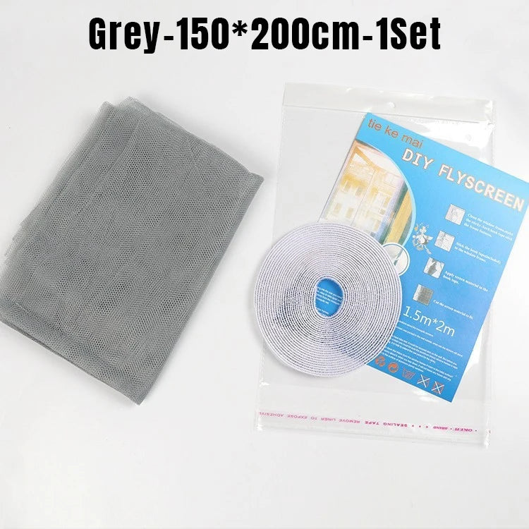 Thick Polyester Mosquito Screen – Self-Adhesive Velcro Fly Net Mosquito Window Screen Babs Grey 150x200cm 10Sets