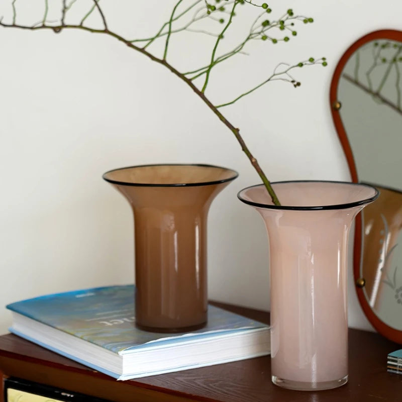 Modern Glass Vase – Large Caliber Home Décor Flower Bottle Decorative Glass Vase Babs