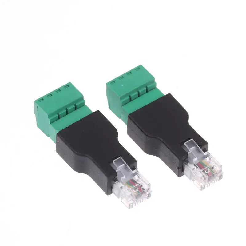 RJ11 6P4C Male to 4-Pin Screw Terminal Adapter 1 or 2 Pack Cable Terminal Adapter Babs