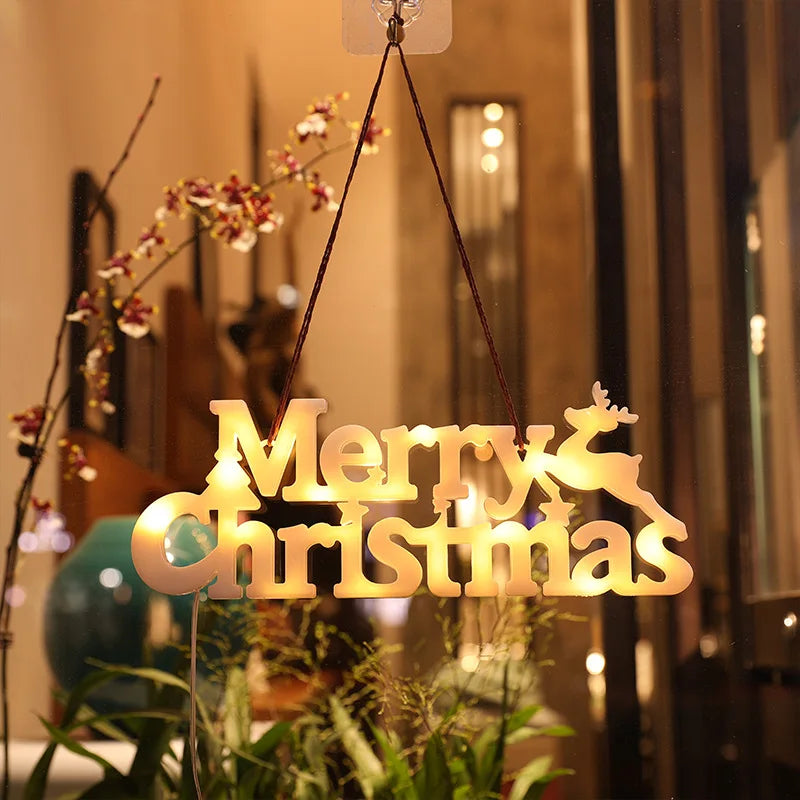 LED Merry Christmas Sign Light-Up Holiday Window Wall Decor Christmas LED Sign Babs