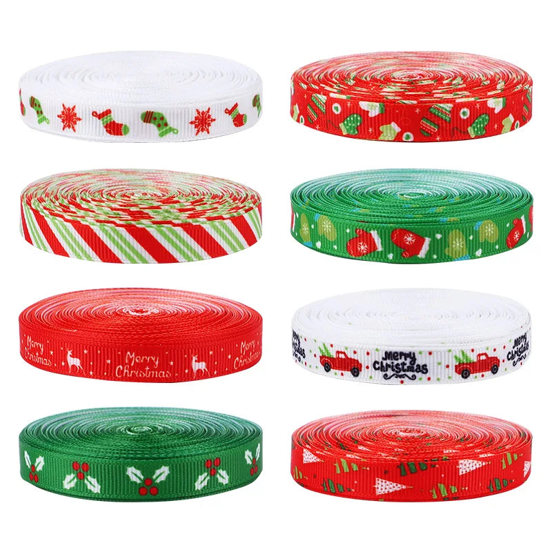 10 Yards 10mm Christmas Polyester Ribbon – Gift Bow DIY Crafts Craft Ribbon Babs