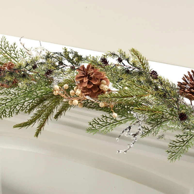 150cm Christmas Wreath Artificial Vine Floral Garland Decor Christmas Wreath Garland Babs