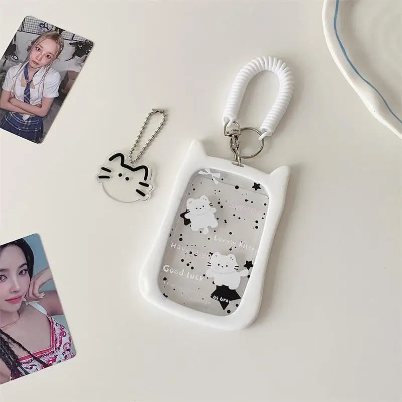 Cute Cat Photocard Holder Keychain – Card Display Pendant Photocard Holder Keychain Babs A3