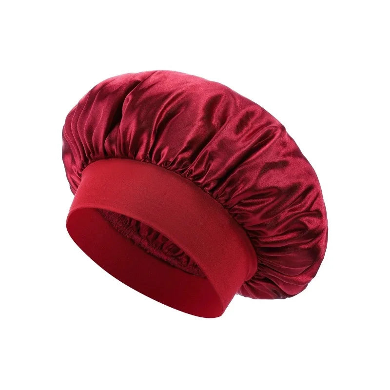 Satin Sleep Bonnet – Double Layer Elastic Cap for Curly Hair Satin Sleep Bonnet Babs Red