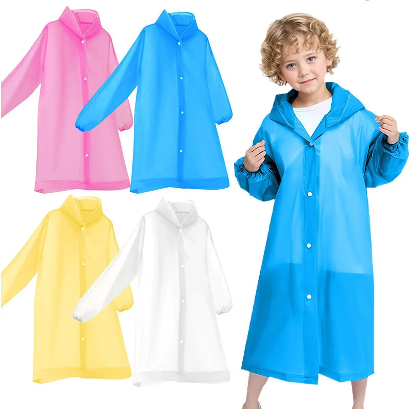 Kids Waterproof Raincoat Poncho – Boys & Girls Ages 7–11 Kids Raincoat Poncho Babs